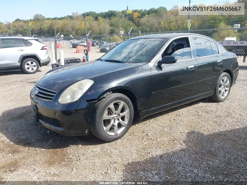 2006 INFINITI G VIN JNKCV51F26M605667 — фото 2