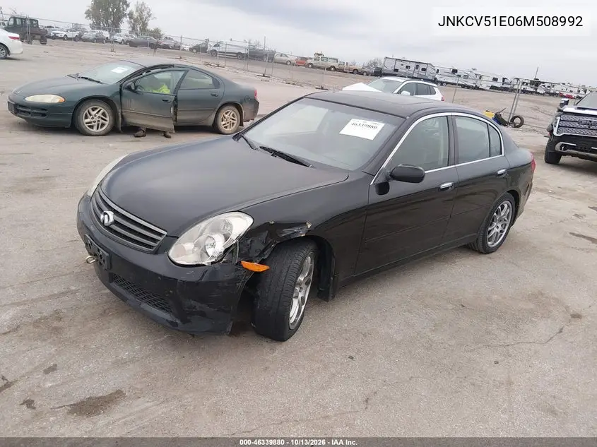 2006 INFINITI G VIN JNKCV51E06M508992 — фото 2