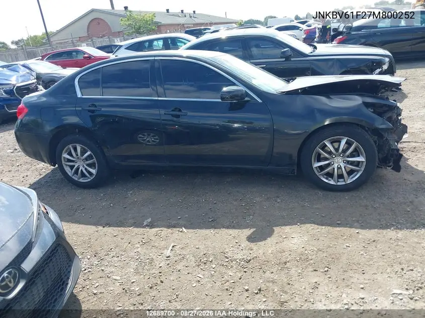 2007 INFINITI G VIN JNKBV61F27M800252 — фото 14