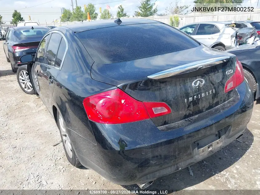 2007 INFINITI G VIN JNKBV61F27M800252 — фото 3