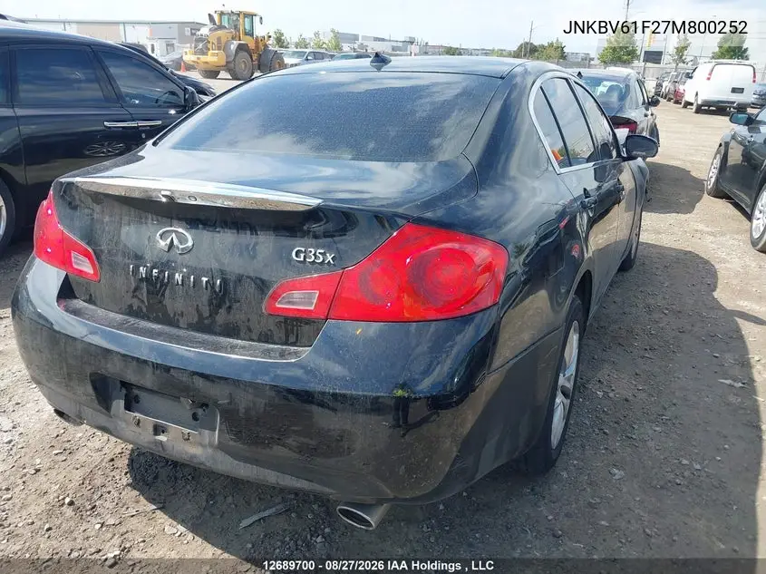 2007 INFINITI G VIN JNKBV61F27M800252 — фото 4