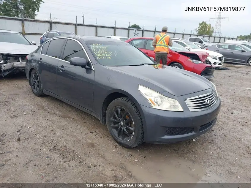 INFINITI G 2007, VIN JNKBV61F57M819877