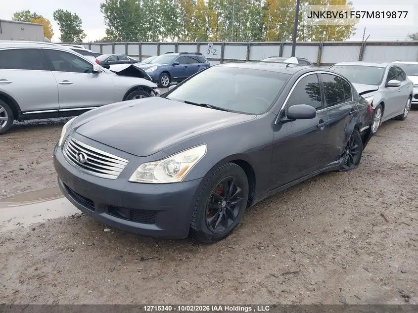 2007 INFINITI G VIN JNKBV61F57M819877 — фото 2
