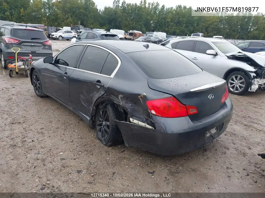 2007 INFINITI G VIN JNKBV61F57M819877 — фото 3