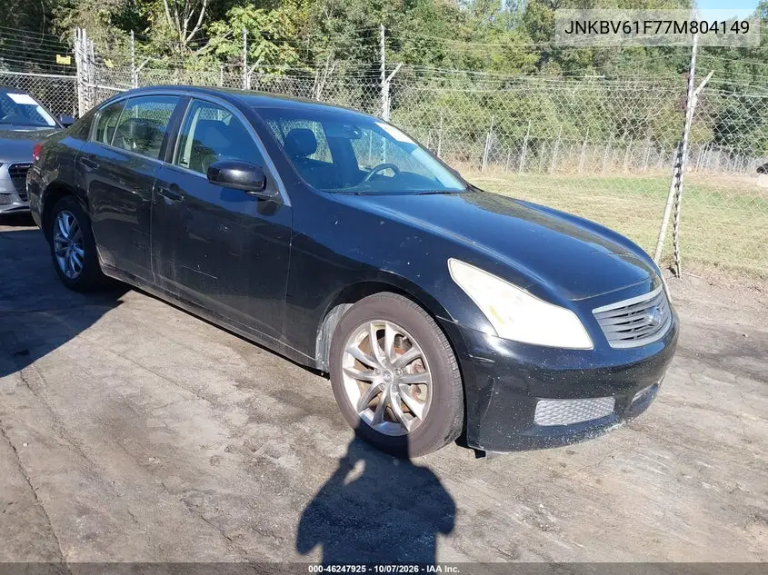 INFINITI G 2007, VIN JNKBV61F77M804149