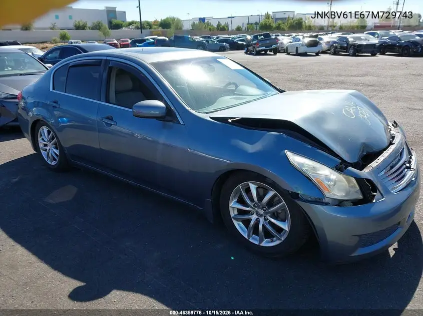 INFINITI G 2007, VIN JNKBV61E67M729743