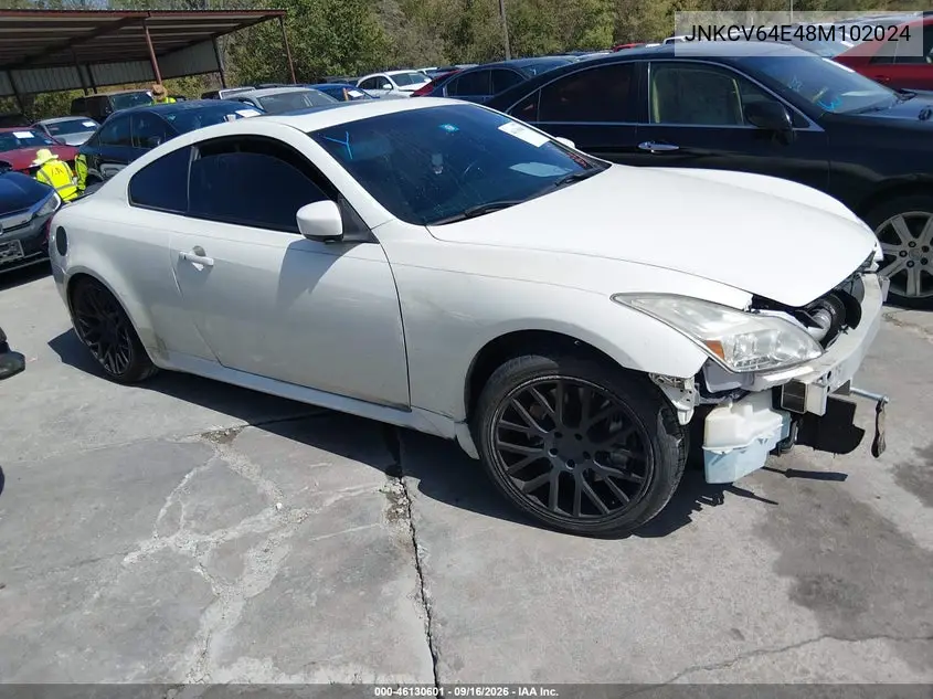 INFINITI G 2008, VIN JNKCV64E48M102024