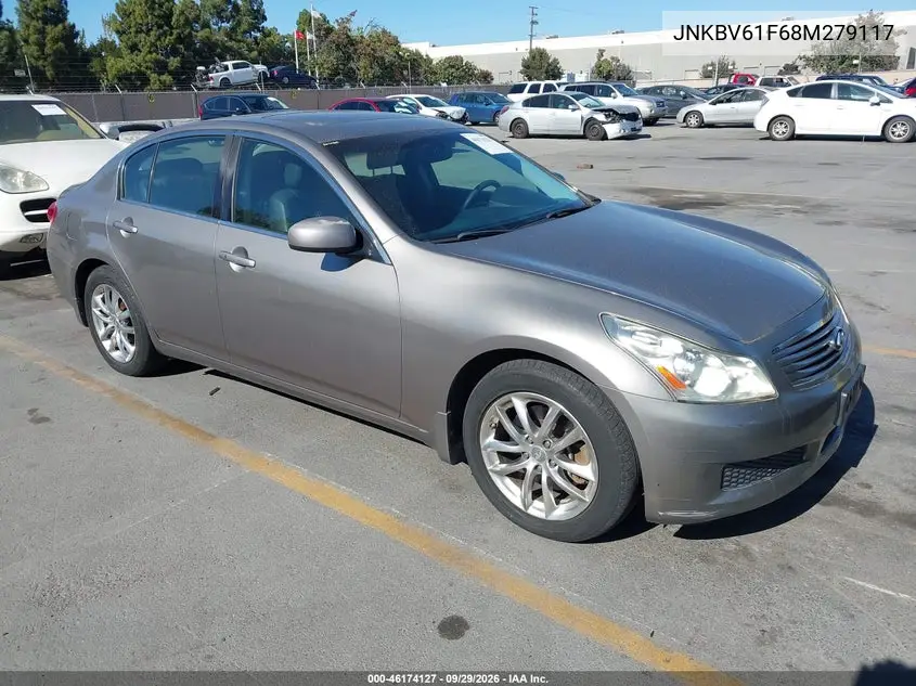 INFINITI G 2008, VIN JNKBV61F68M279117