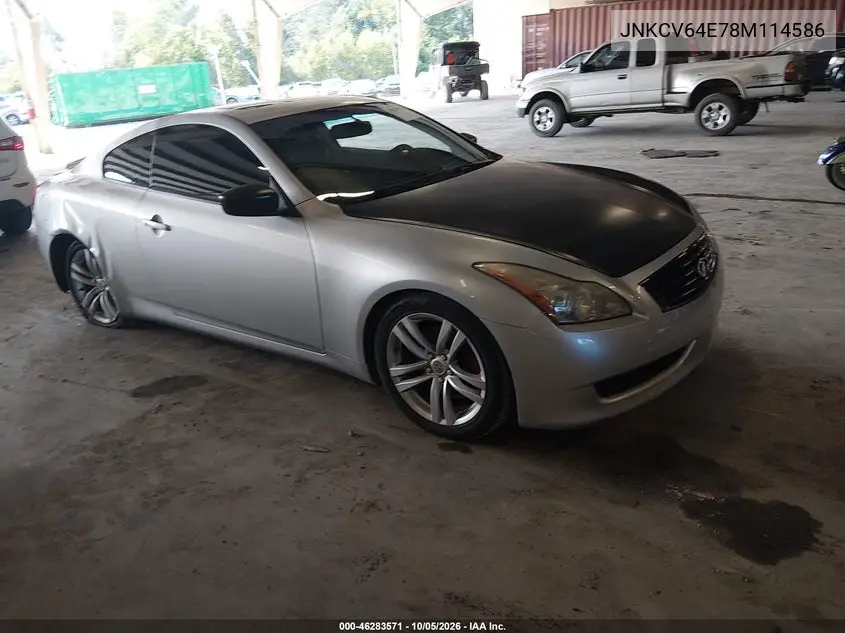 INFINITI G 2008, VIN JNKCV64E78M114586
