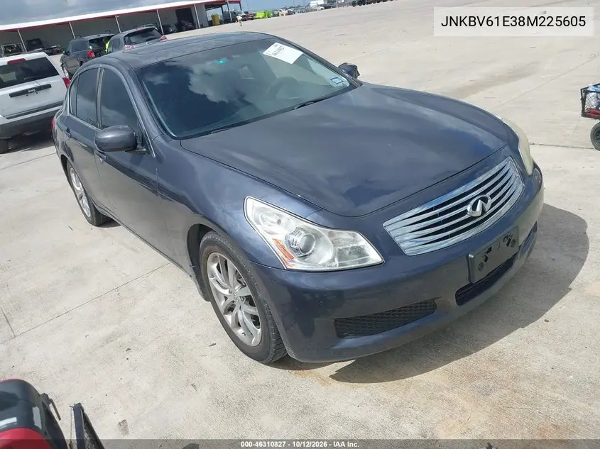INFINITI G 2008, VIN JNKBV61E38M225605
