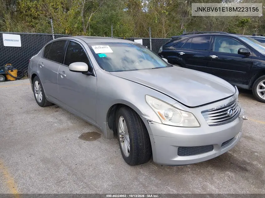 INFINITI G 2008, VIN JNKBV61E18M223156
