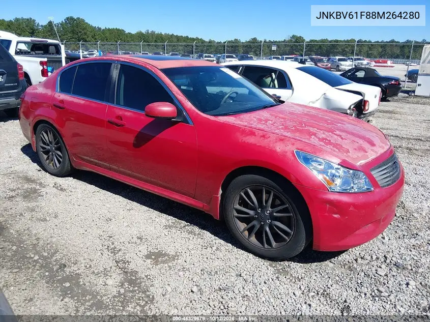 INFINITI G 2008, VIN JNKBV61F88M264280