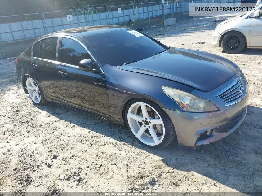 INFINITI G 2008, VIN JNKBV61E88M220173