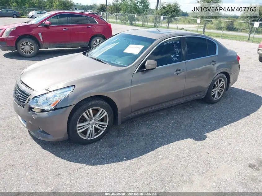 2010 INFINITI G VIN JN1CV6AP4AM407765 — фото 2