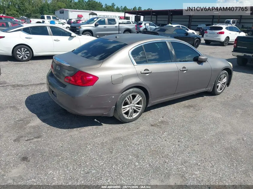 2010 INFINITI G VIN JN1CV6AP4AM407765 — фото 4
