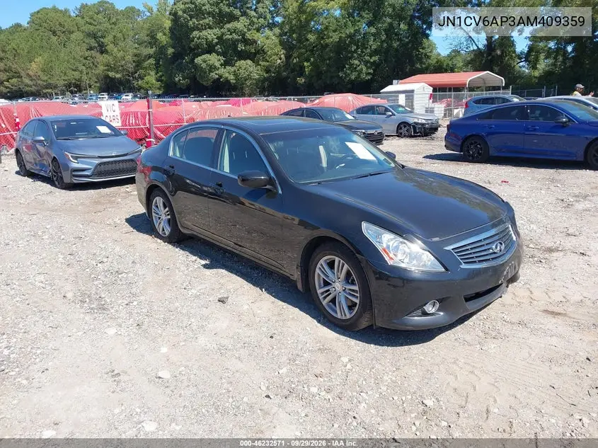 INFINITI G 2010, VIN JN1CV6AP3AM409359