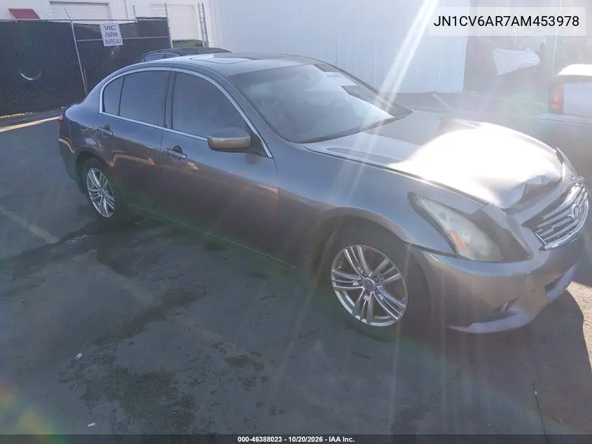 INFINITI G 2010, VIN JN1CV6AR7AM453978