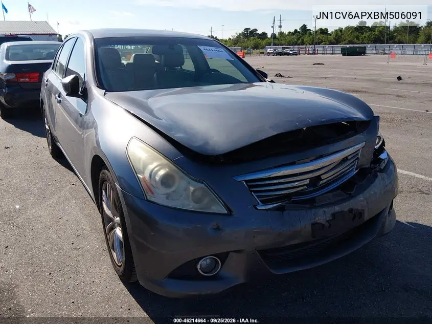 INFINITI G 2011, VIN JN1CV6APXBM506091