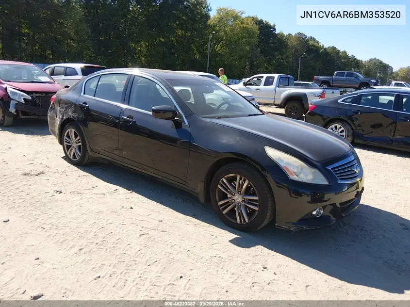 INFINITI G 2011, VIN JN1CV6AR6BM353520