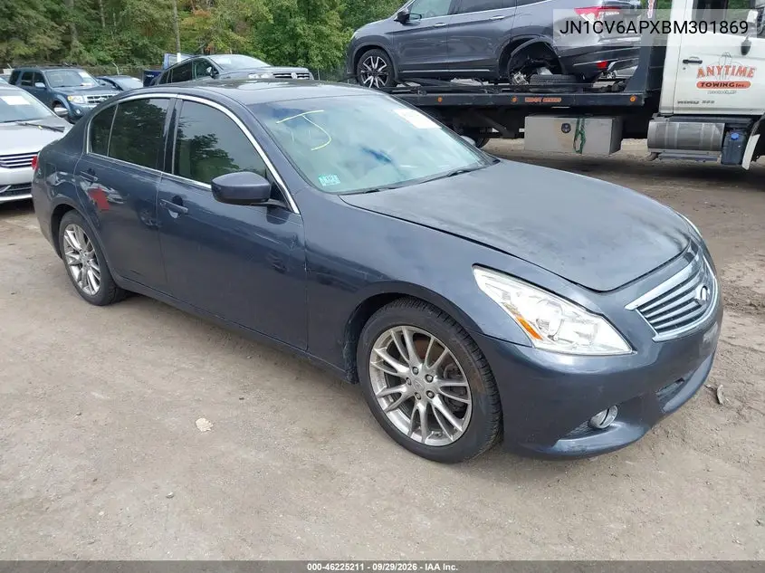INFINITI G 2011, VIN JN1CV6APXBM301869