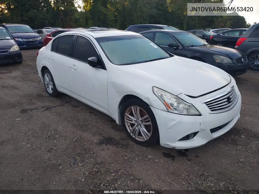 INFINITI G 2011, VIN JN1DV6AR6BM653420