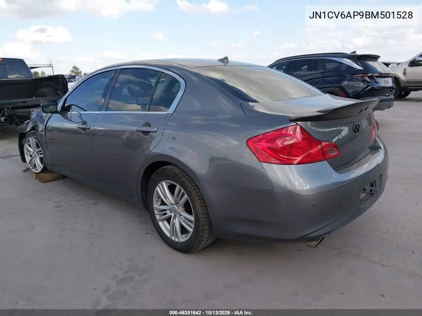 2011 INFINITI G VIN JN1CV6AP9BM501528 — фото 3