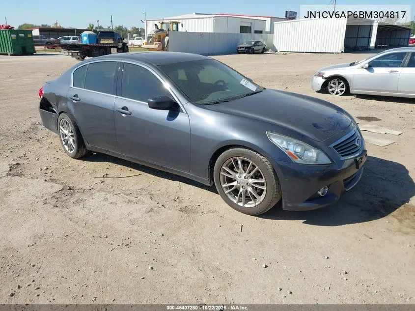 INFINITI G 2011, VIN JN1CV6AP6BM304817
