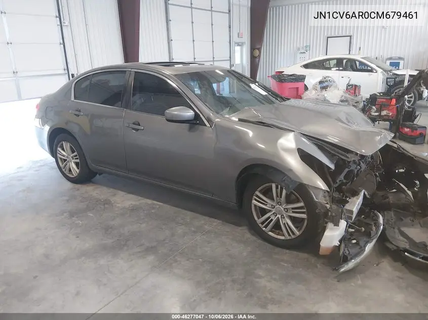 INFINITI G 2012, VIN JN1CV6AR0CM679461