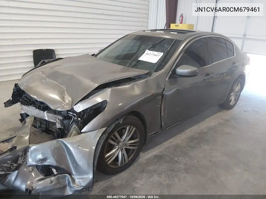 2012 INFINITI G VIN JN1CV6AR0CM679461 — фото 2