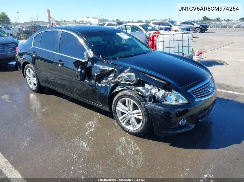 INFINITI G 2012, VIN JN1CV6AR5CM974264