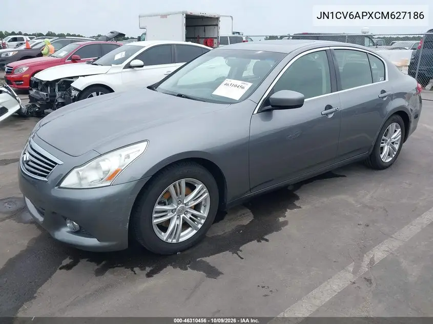 2012 INFINITI G VIN JN1CV6APXCM627186 — фото 2