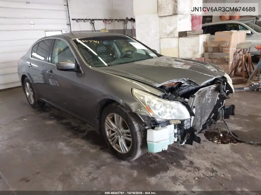 INFINITI G 2012, VIN JN1CV6AR3CM674688