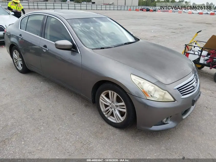 INFINITI G 2012, VIN JN1CV6AP5CM626138
