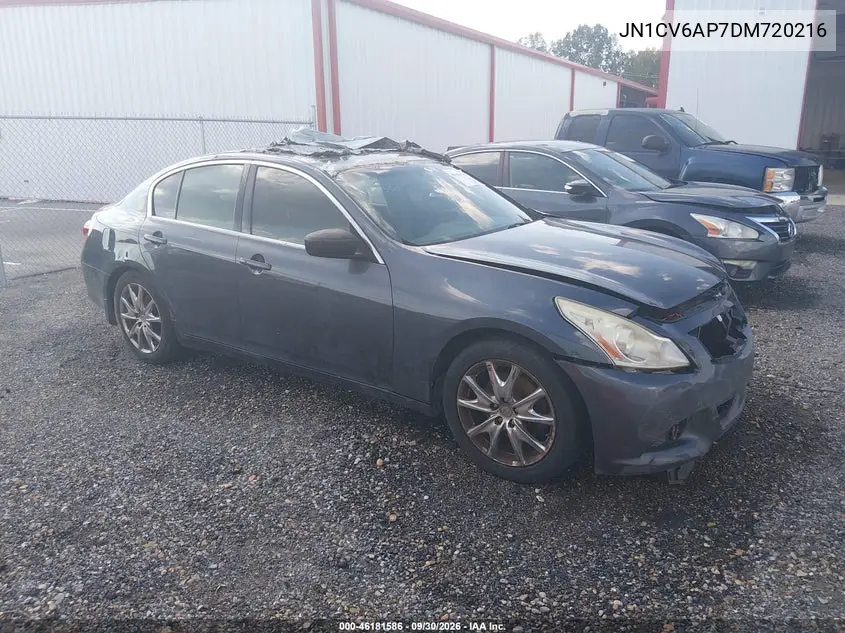 INFINITI G 2013, VIN JN1CV6AP7DM720216