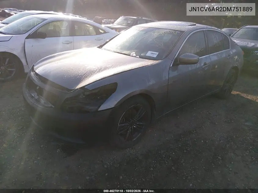 2013 INFINITI G VIN JN1CV6AR2DM751889 — фото 2