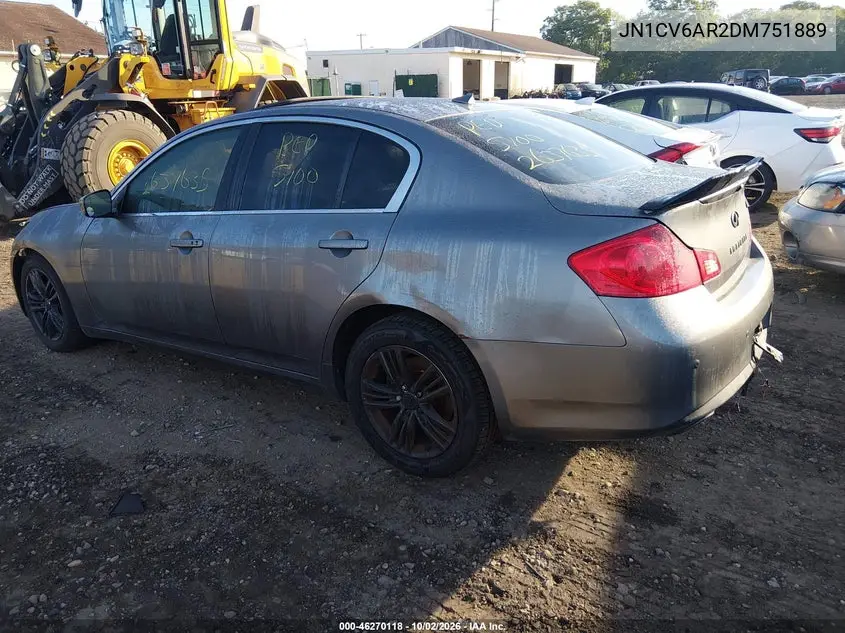2013 INFINITI G VIN JN1CV6AR2DM751889 — фото 3