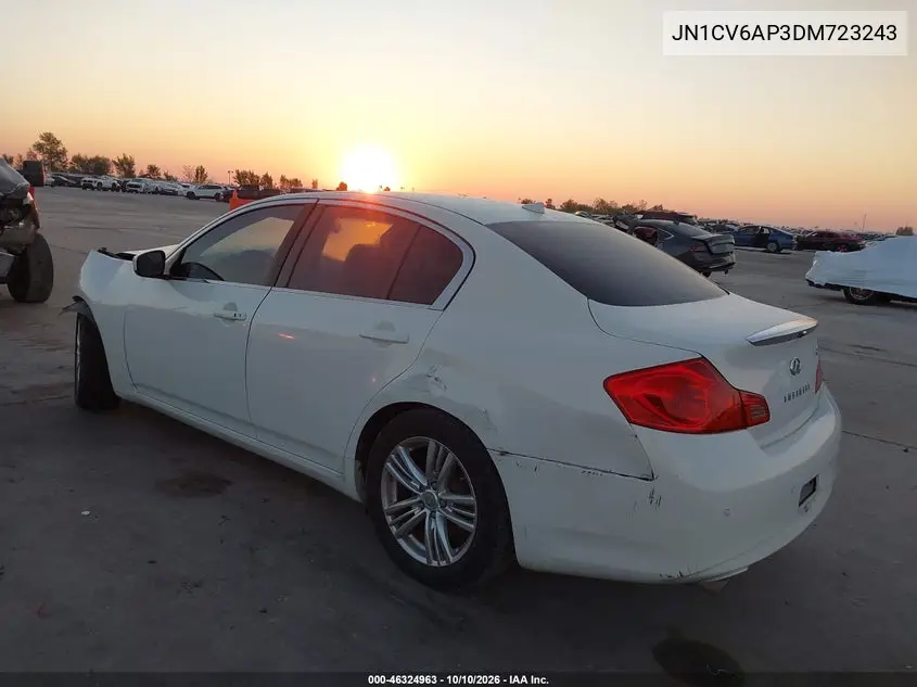 2013 INFINITI G VIN JN1CV6AP3DM723243 — фото 3