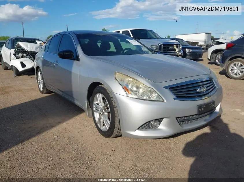 INFINITI G 2013, VIN JN1CV6AP2DM719801
