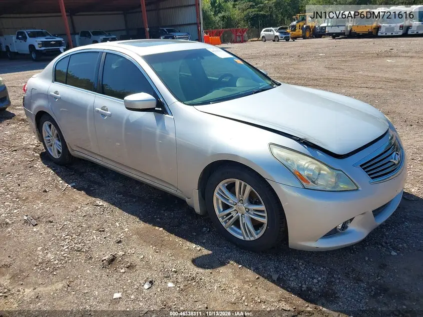 INFINITI G 2013, VIN JN1CV6AP6DM721616