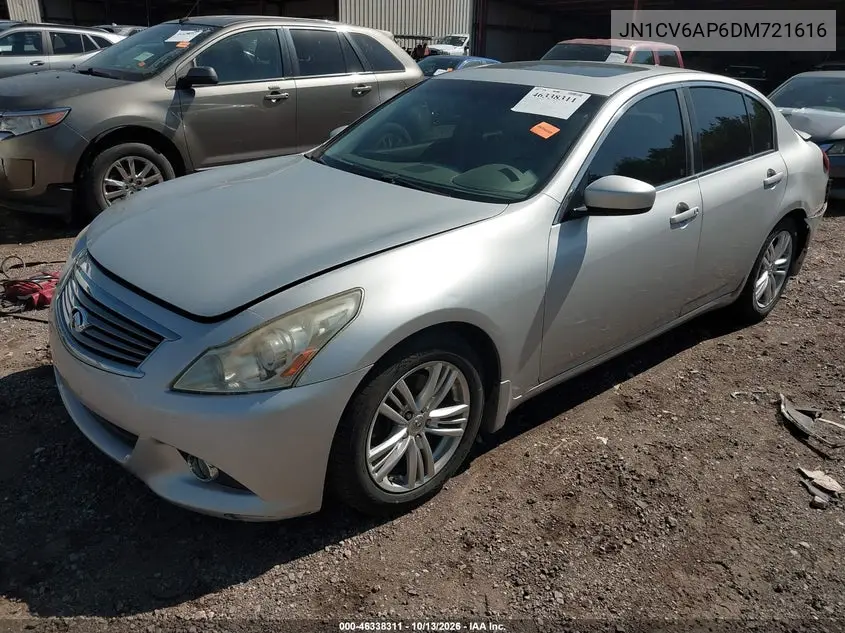 2013 INFINITI G VIN JN1CV6AP6DM721616 — фото 2