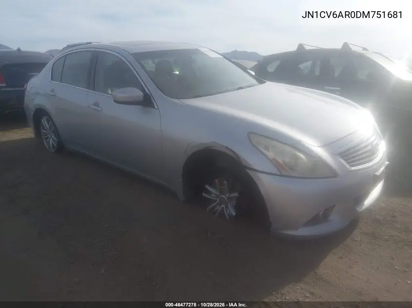 INFINITI G 2013, VIN JN1CV6AR0DM751681