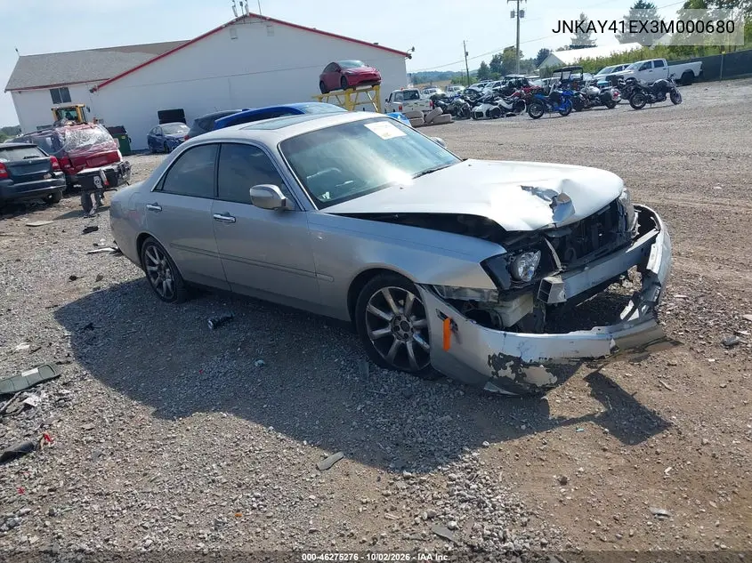 INFINITI M 2003, VIN JNKAY41EX3M000680
