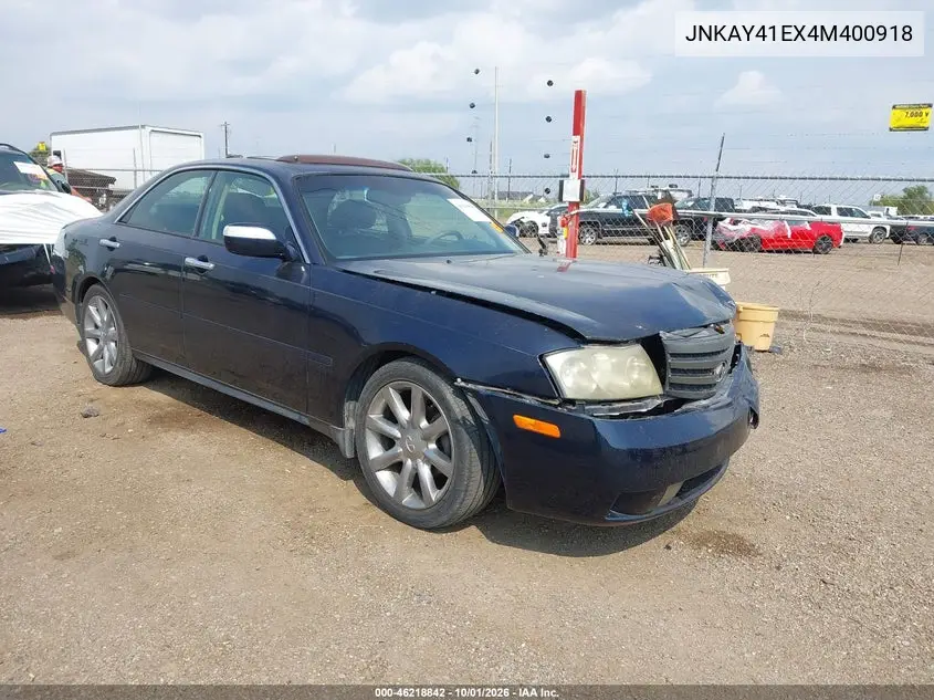 INFINITI M 2004, VIN JNKAY41EX4M400918