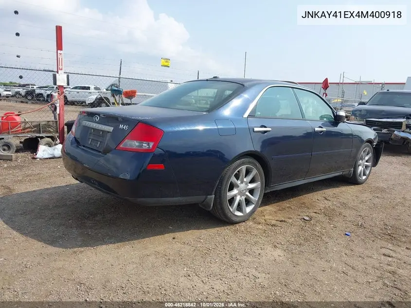 2004 INFINITI M VIN JNKAY41EX4M400918 — фото 4