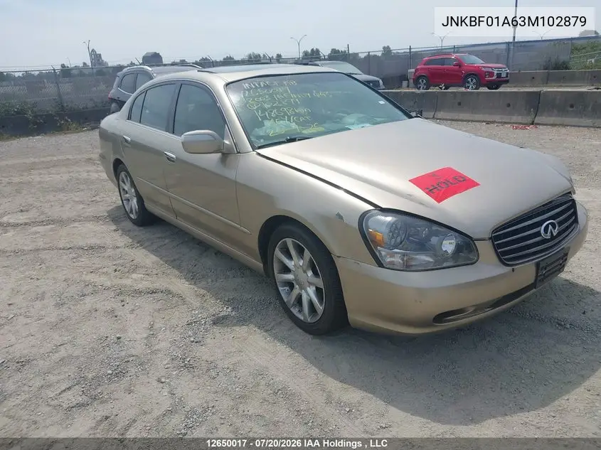 INFINITI Q45 2003, VIN JNKBF01A63M102879