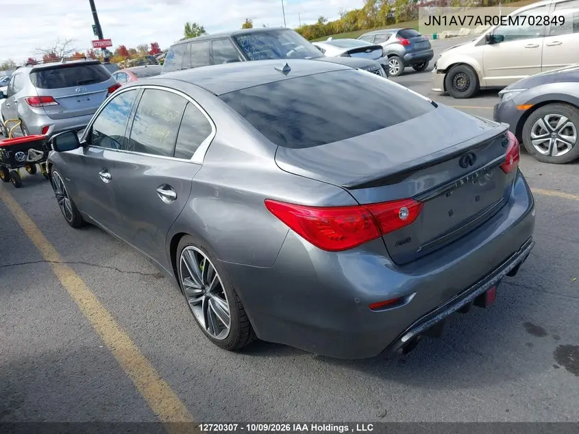 2014 INFINITI Q50 VIN JN1AV7AR0EM702849 — фото 3