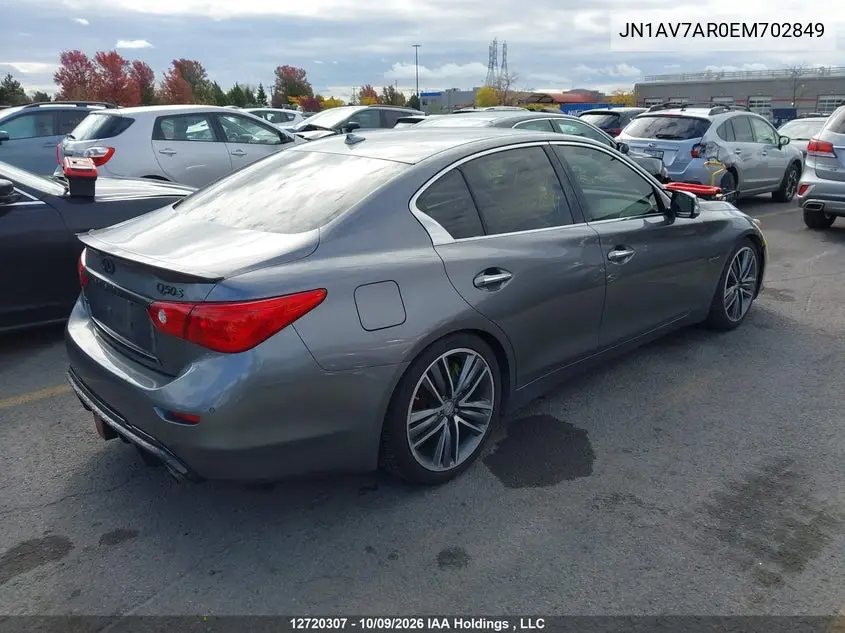 2014 INFINITI Q50 VIN JN1AV7AR0EM702849 — фото 4
