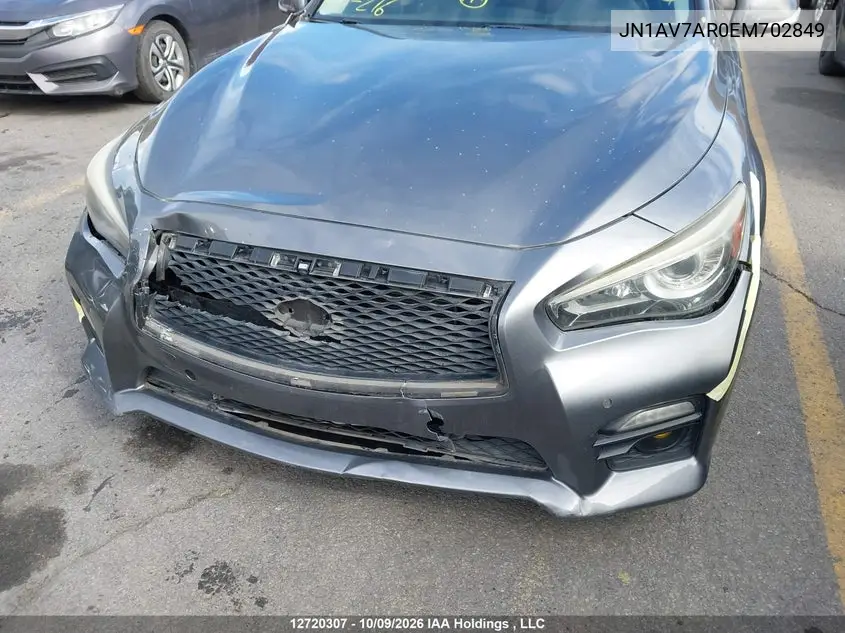 2014 INFINITI Q50 VIN JN1AV7AR0EM702849 — фото 6