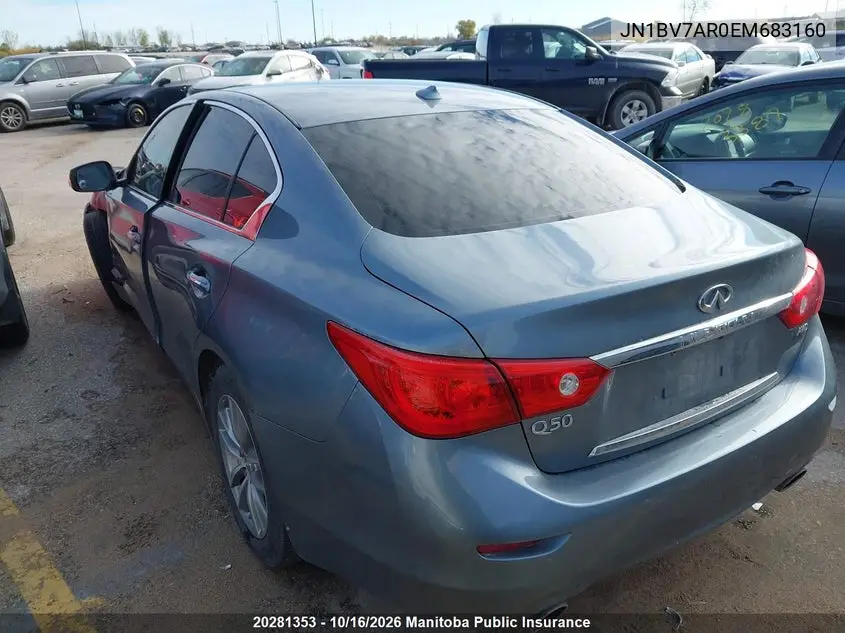 2014 INFINITI Q50 VIN JN1BV7AR0EM683160 — фото 3
