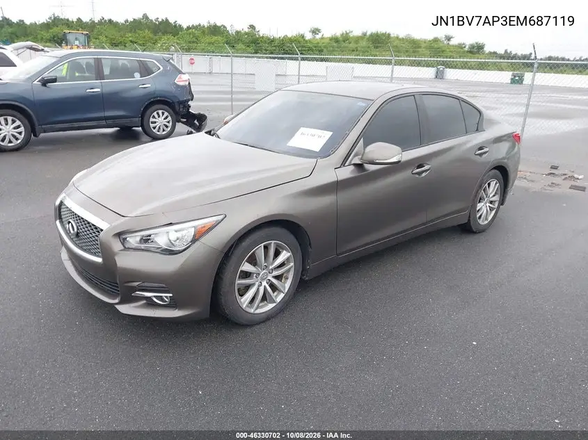 2014 INFINITI Q50 VIN JN1BV7AP3EM687119 — фото 2
